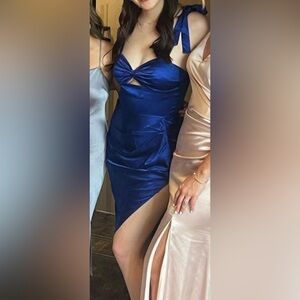 Amanda Uprichard cobalt blue silk dress